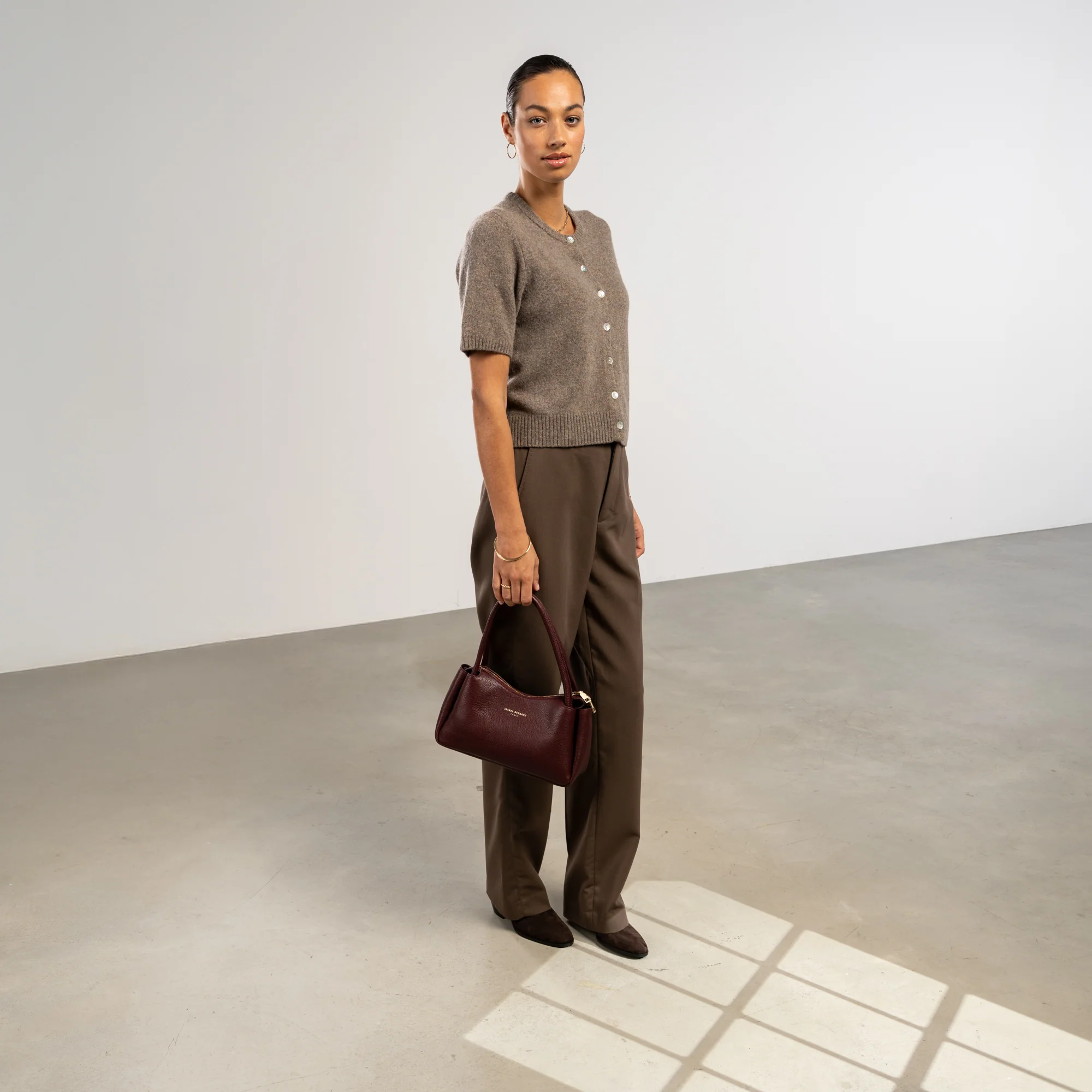 Honoré Eve Burgundy Calfskin Leather handbag - Image 3