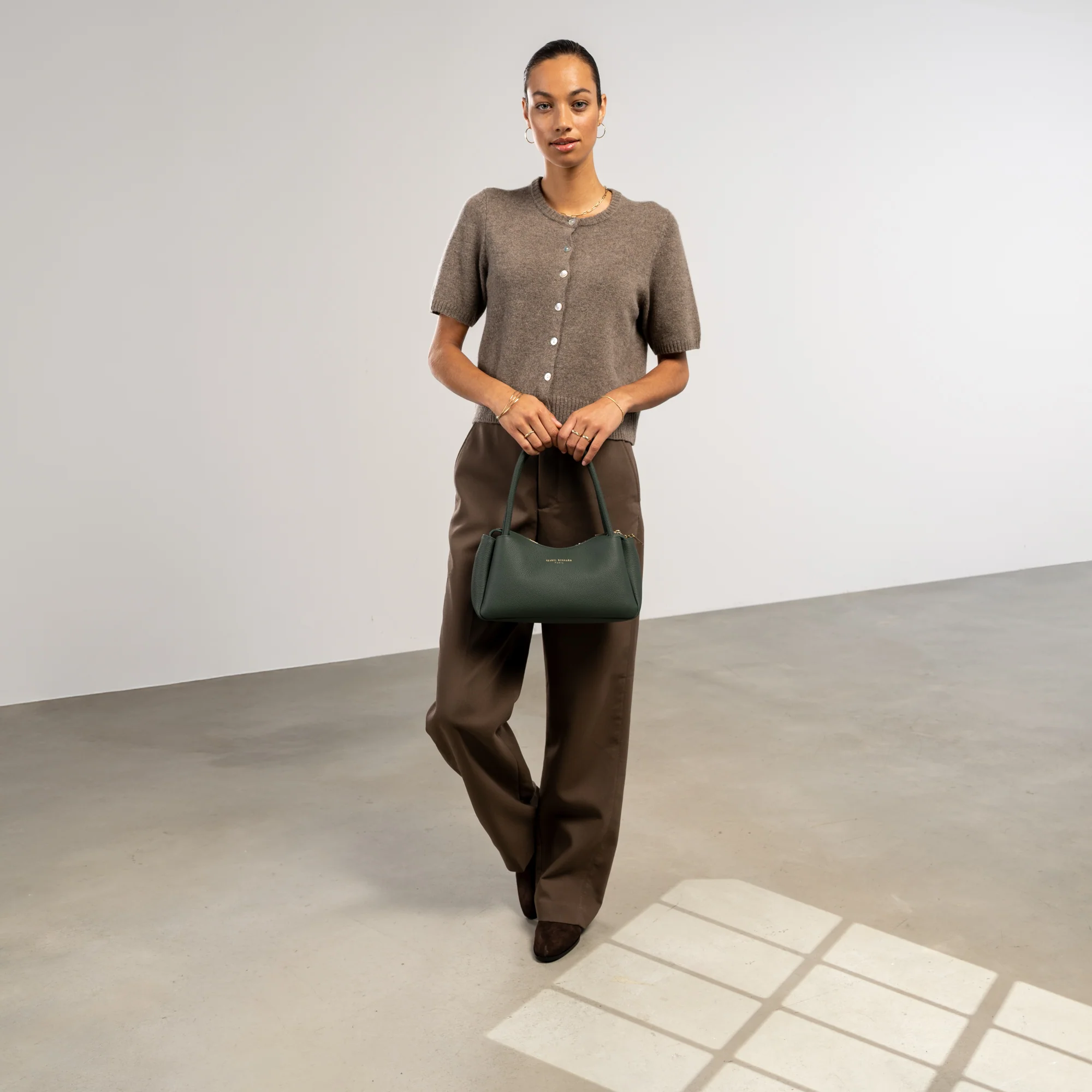 Honoré Eve Dark Green Calfskin Leather handbag - Image 3
