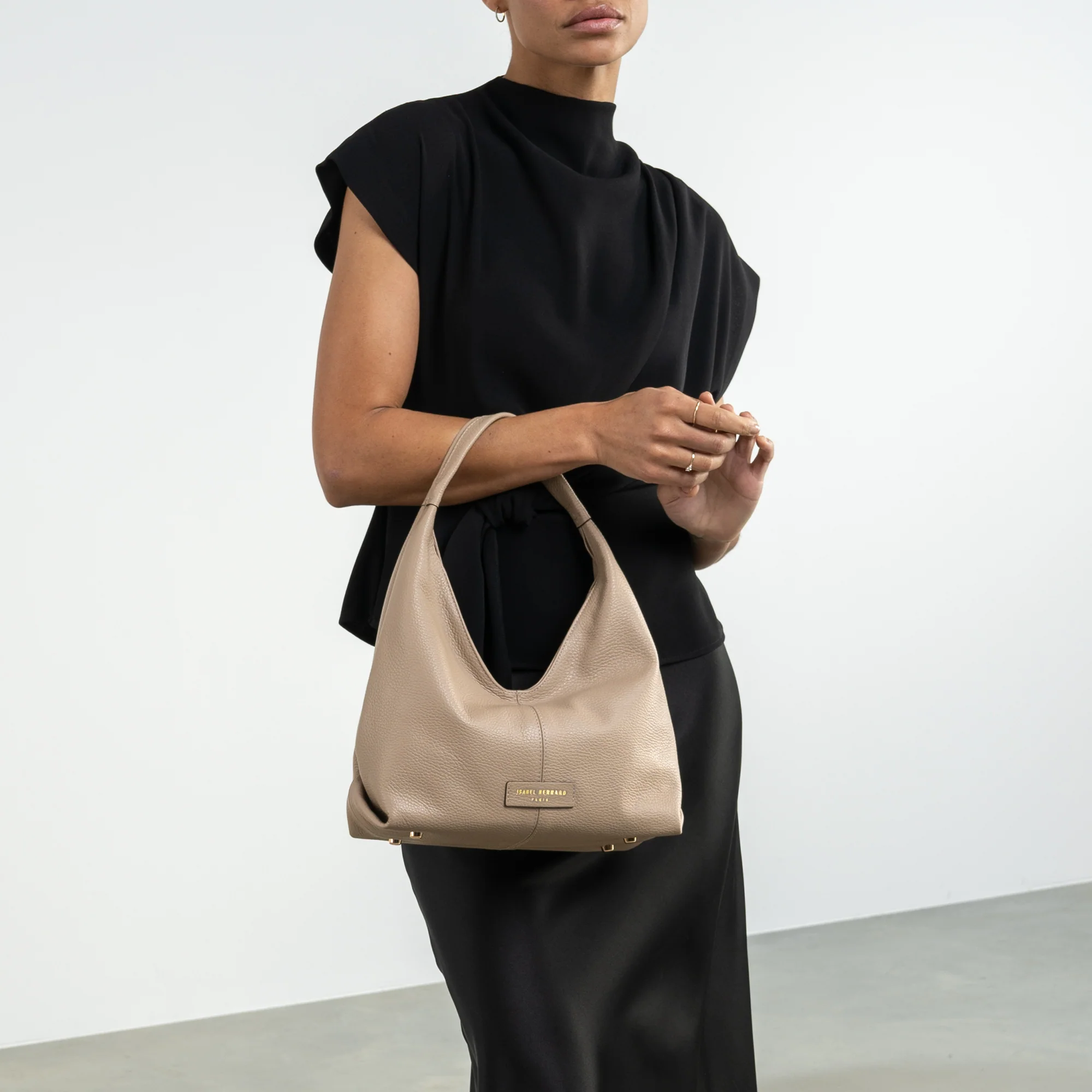 Honoré Grace mini taupe calfskin leather handbag - Image 2