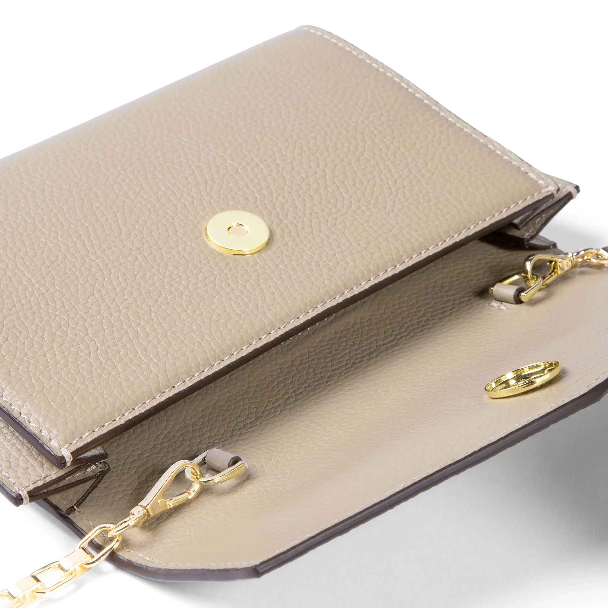 Honoré Lina Beige Clutch With Detachable Shoulder Chain - Image 5
