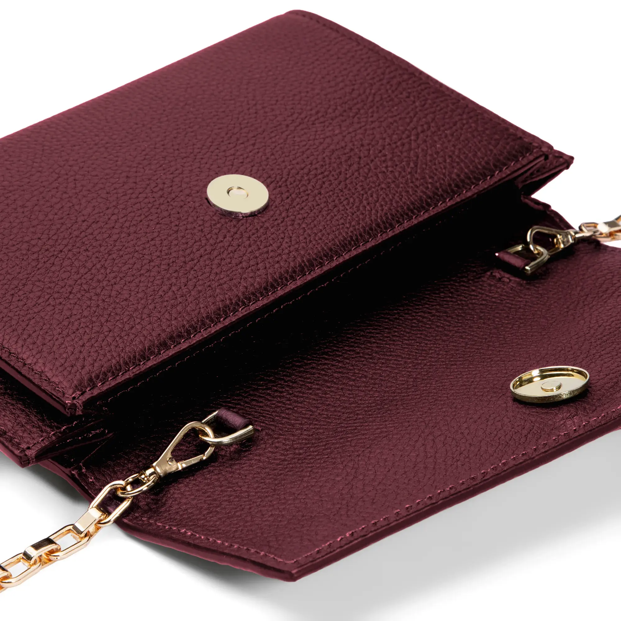 Honoré Lina Bordeaux Red Clutch With Detachable Shoulder Chain - Image 5