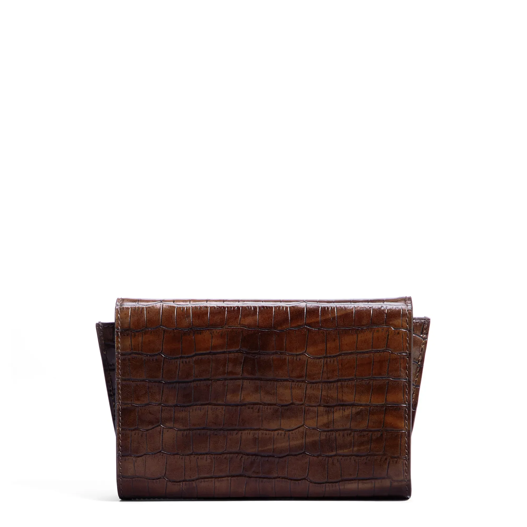 Honoré Lina Croco Brown Clutch With Detachable Shoulder Chain - Image 7
