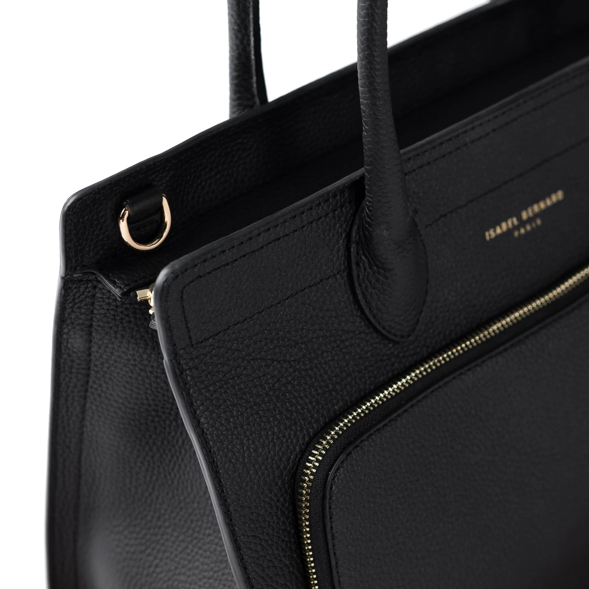 Honoré Nadine black calfskin leather handbag with 13 inch laptop pocket - Image 7