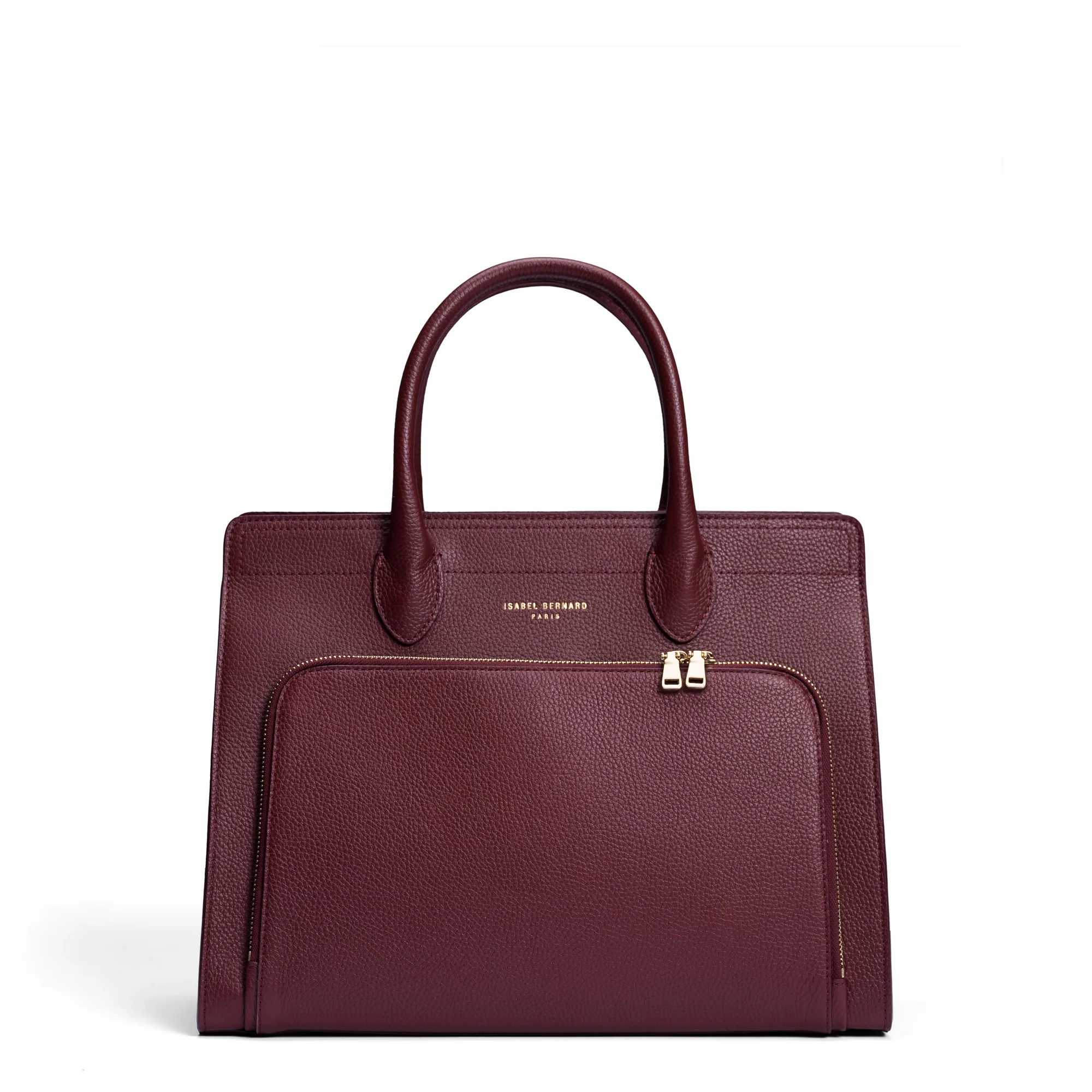 Honoré Nadine bordeaux red calfskin leather handbag with 13 inch laptop pocket