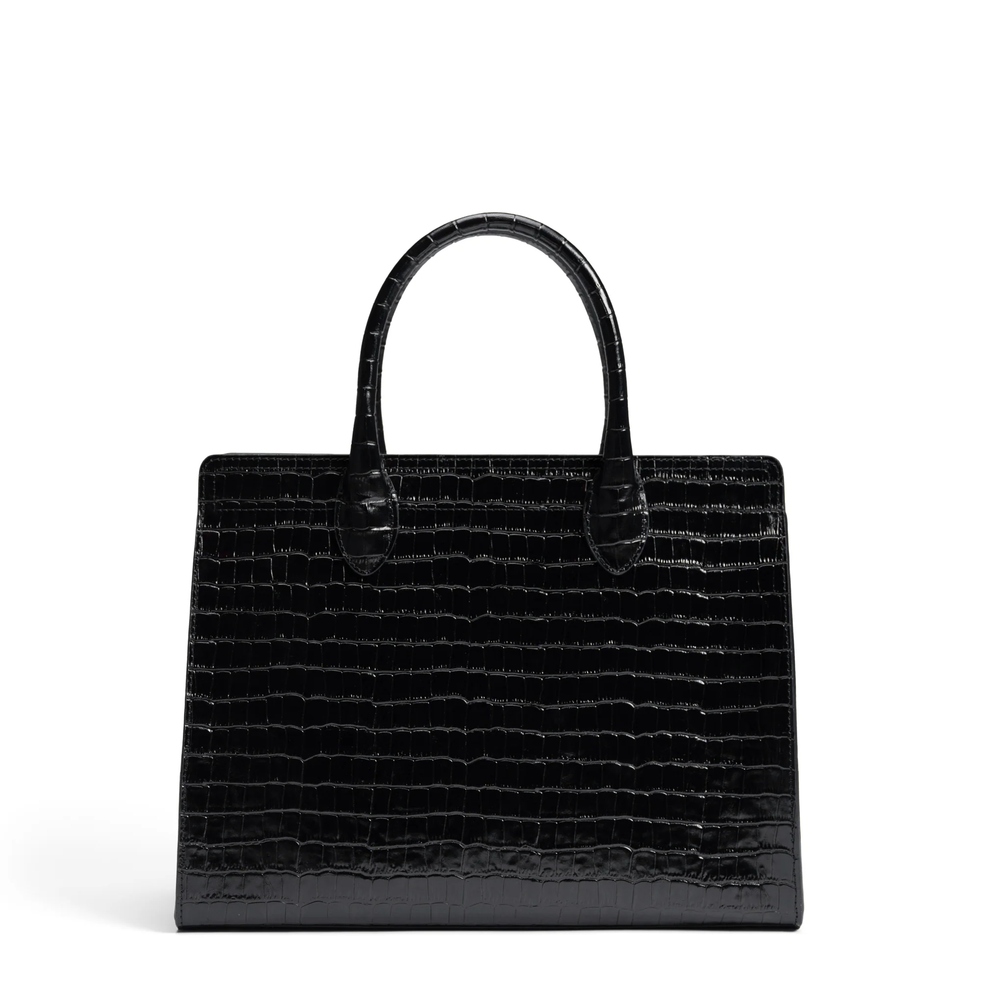Honoré Nadine croco black leather handbag with 13 inch laptop pocket - Image 5