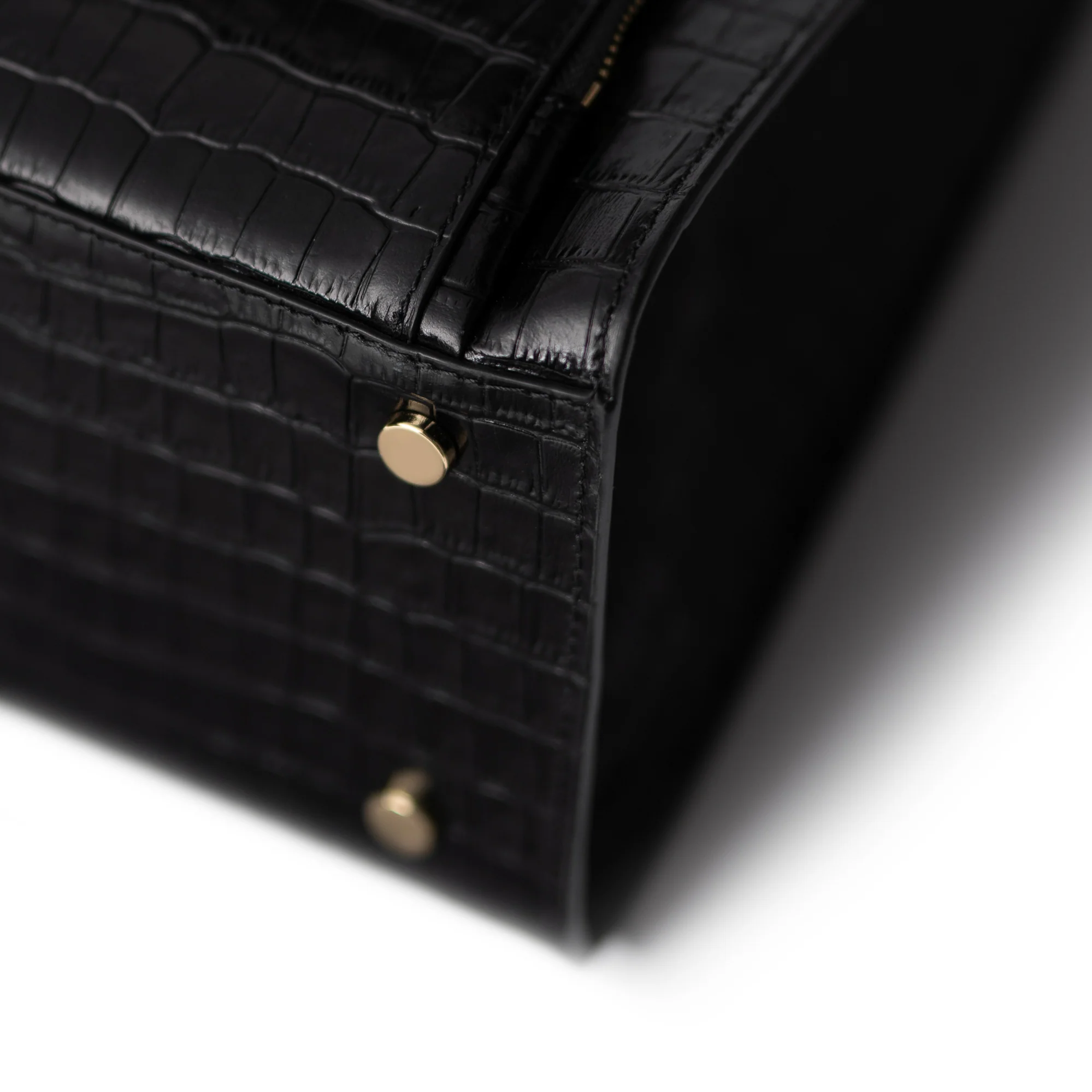 Honoré Nadine croco black leather handbag with 13 inch laptop pocket - Image 7