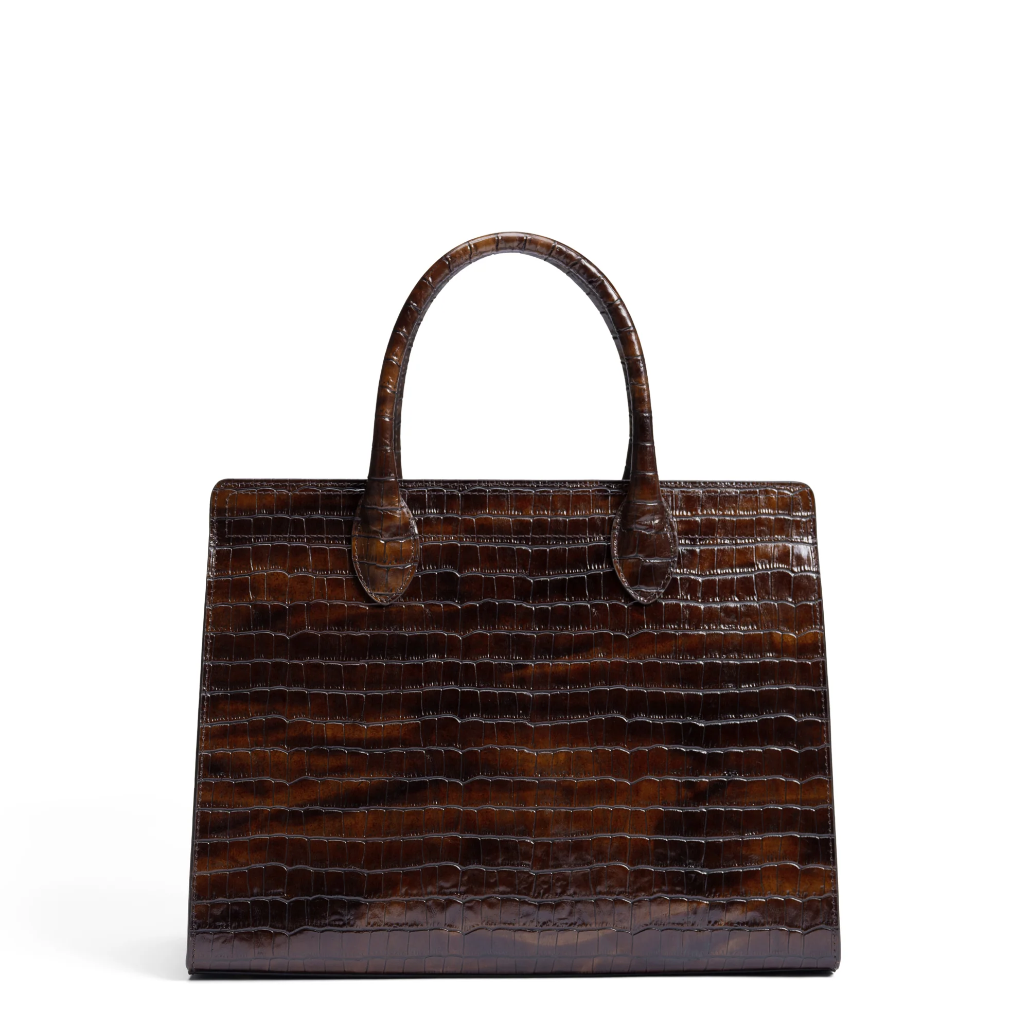 Honoré Nadine croco brown leather handbag with 13 inch laptop pocket - Image 5