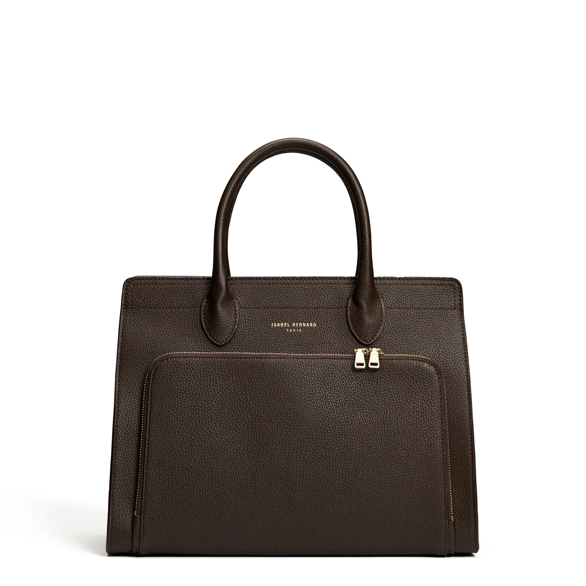 Honoré Nadine brown calfskin leather handbag with 13 inch laptop pocket