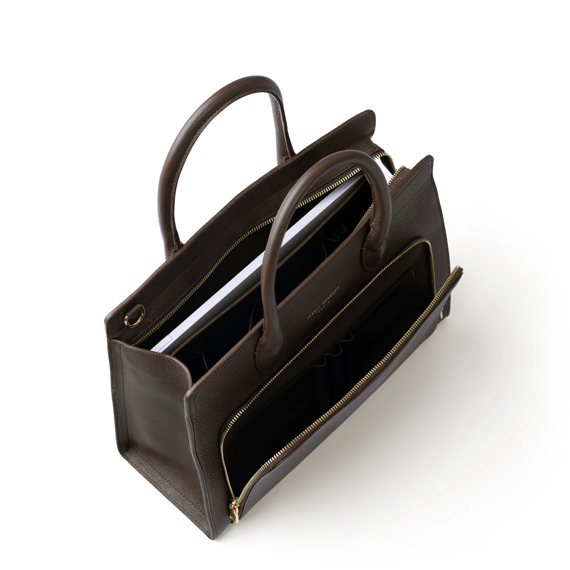 Honoré Nadine brown calfskin leather handbag with 13 inch laptop pocket - Image 8