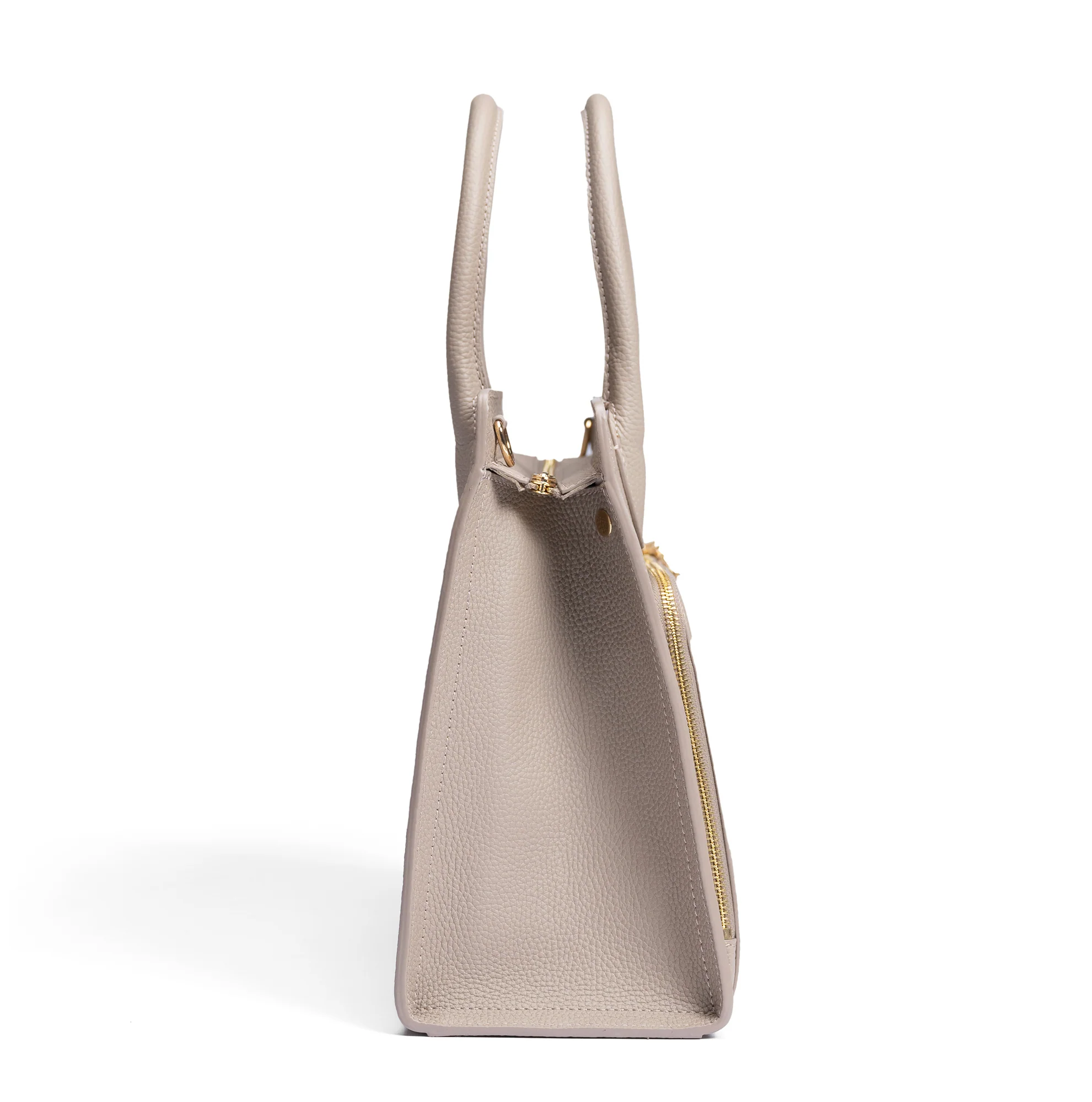 Honoré Nadine taupe calfskin leather handbag with 13 inch laptop pocket - Image 4