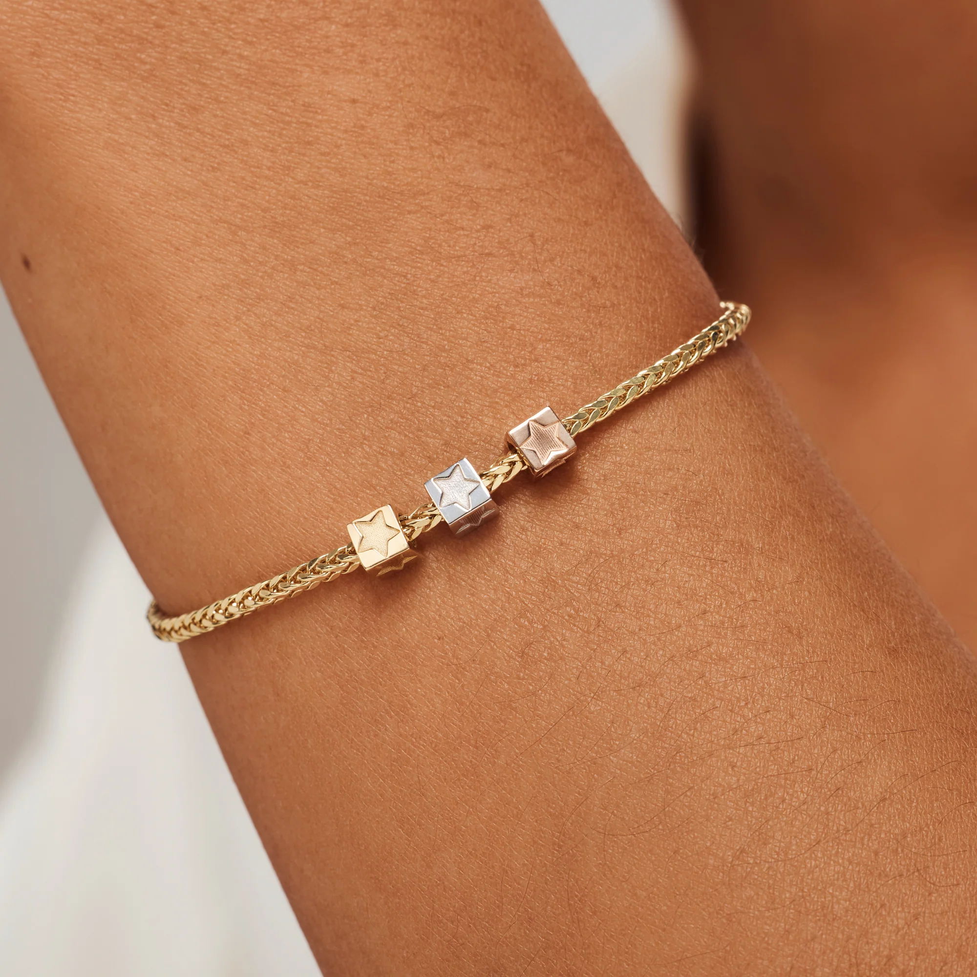 La Concorde Felie 14 karat rose gold cube charm with star - Image 4