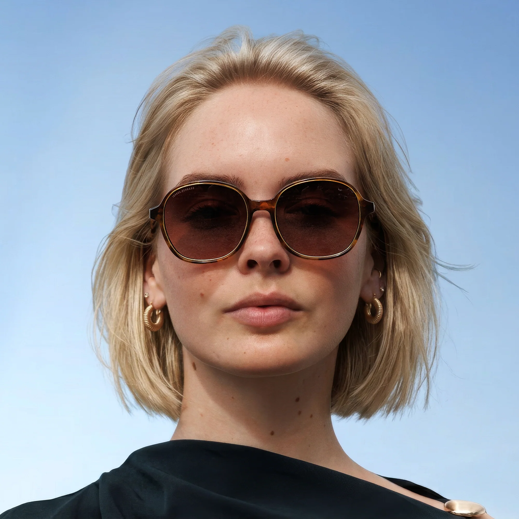 La Villette Eva brown tortoise oval sunglasses with brown lenses - Image 3