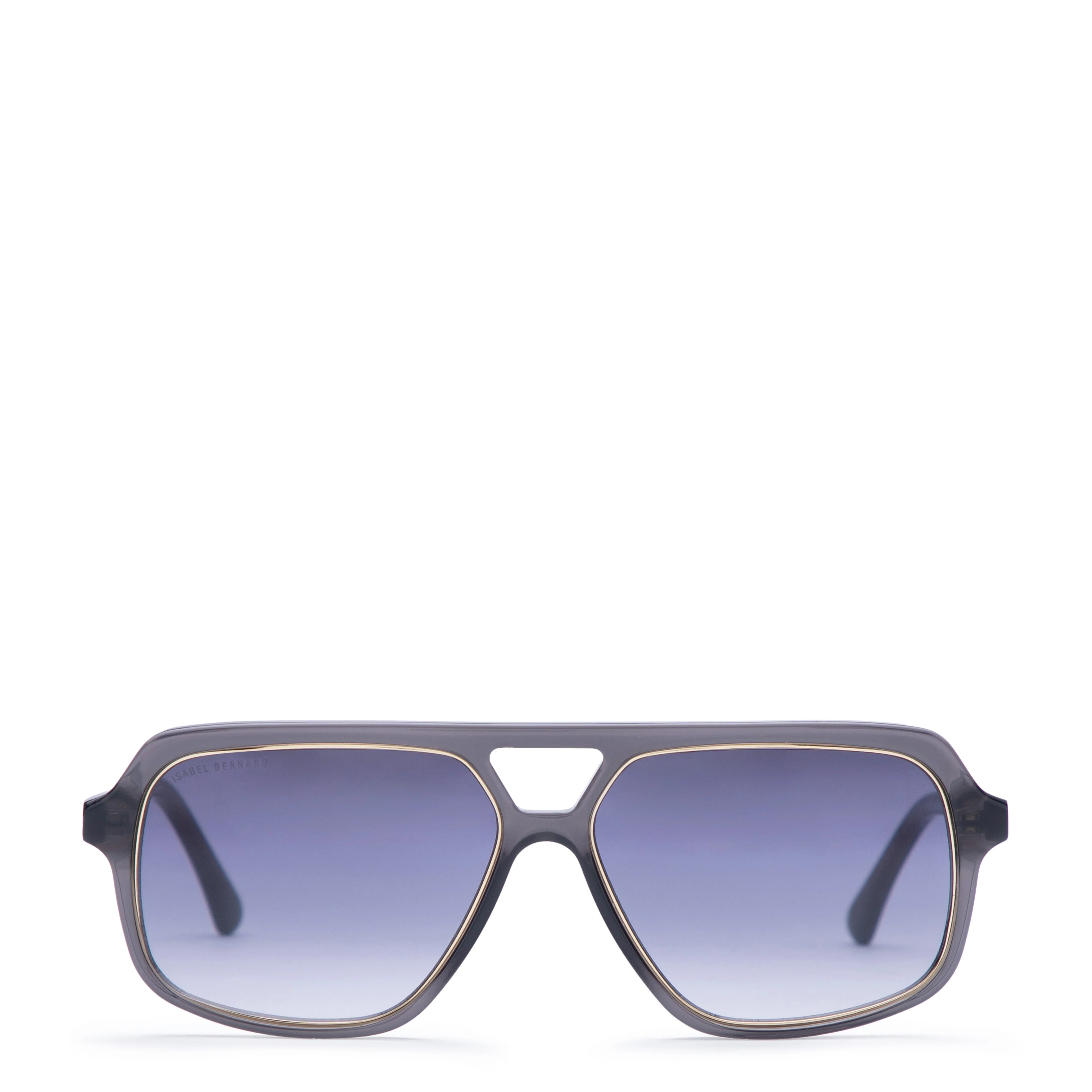 La Villette Camille transparent grey aviator sunglasses with blue lenses - Image 4