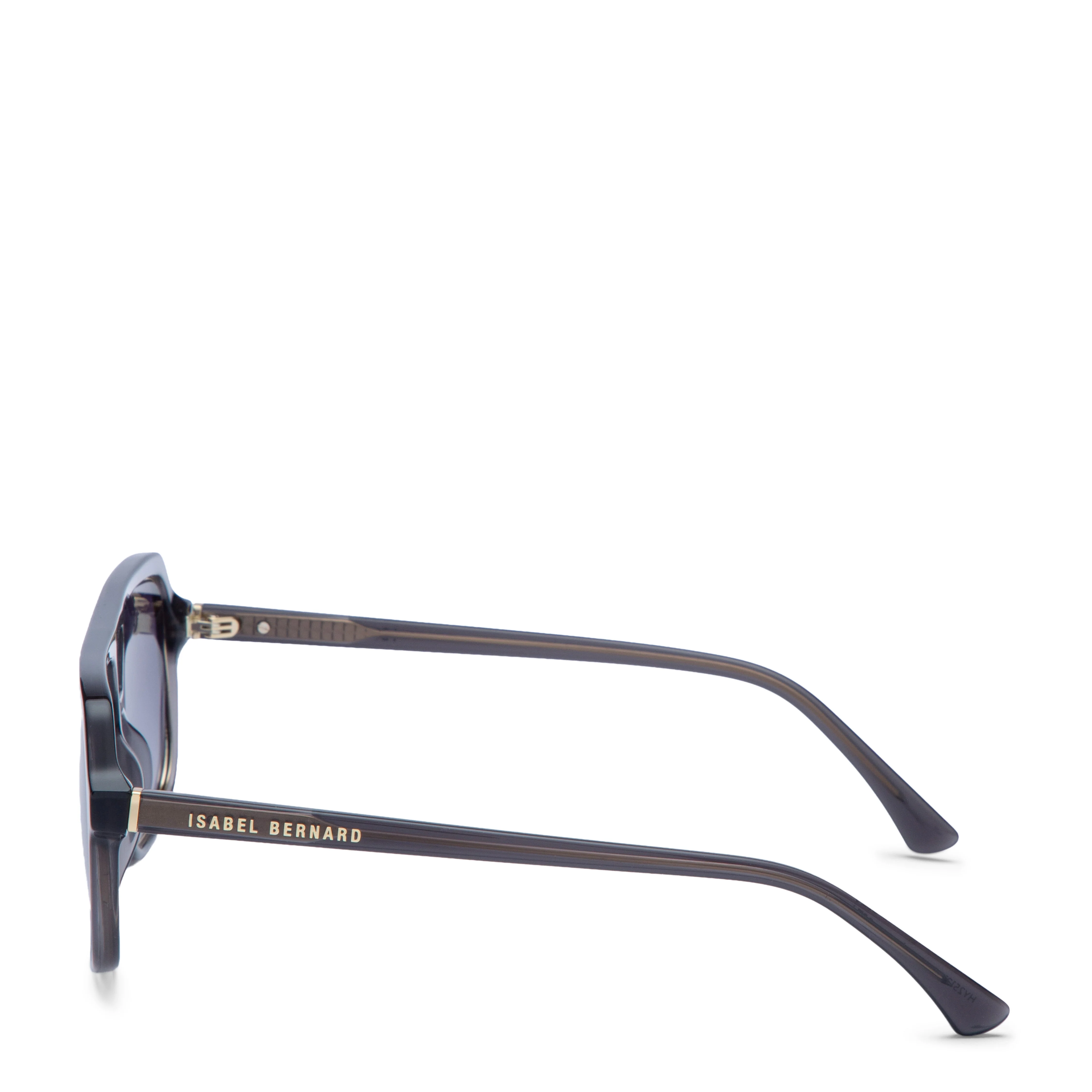 La Villette Camille transparent grey aviator sunglasses with blue lenses - Image 5