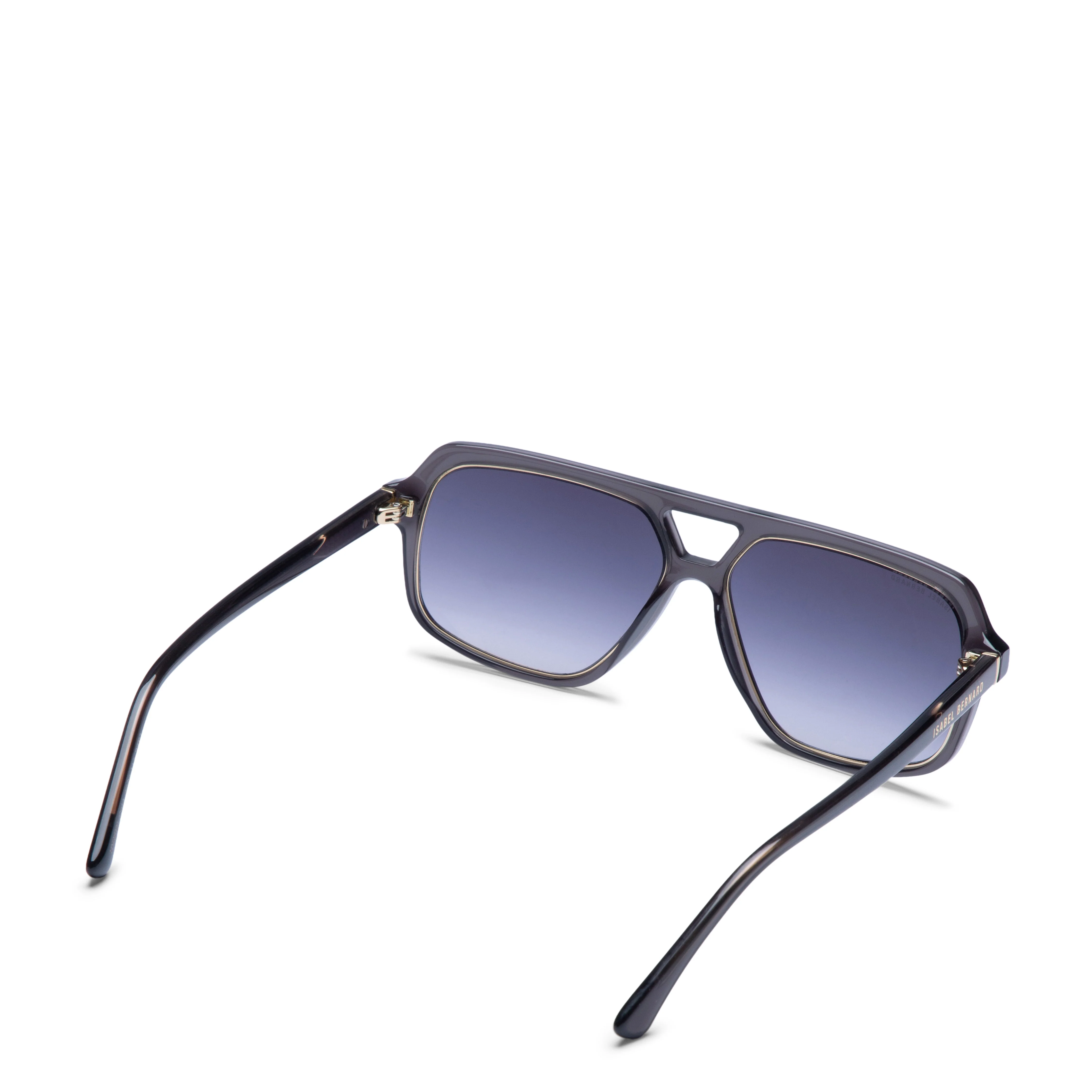 La Villette Camille transparent grey aviator sunglasses with blue lenses - Image 6