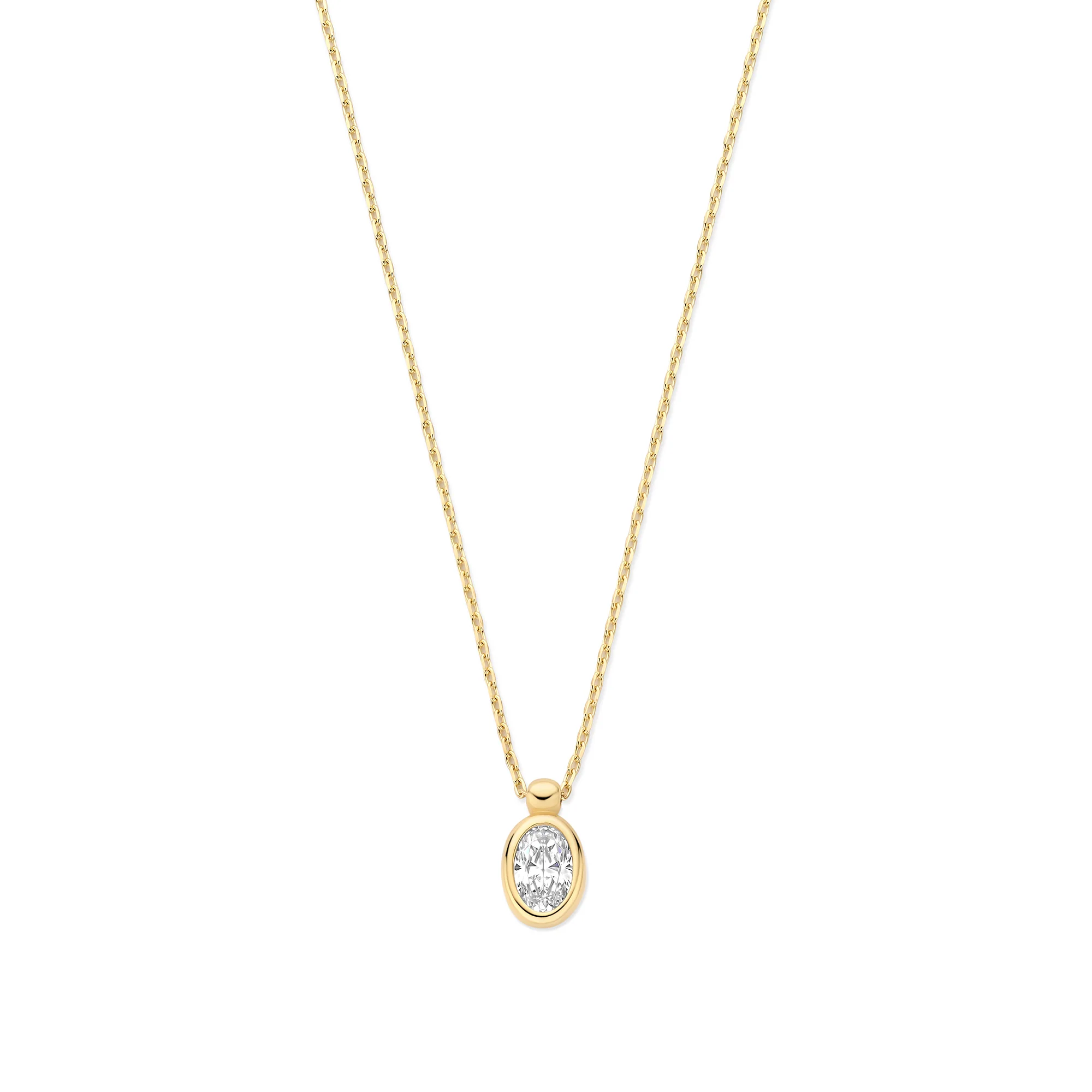 Le Marais Sophie 14 Karat Gold Necklace With Zirconia Stone
