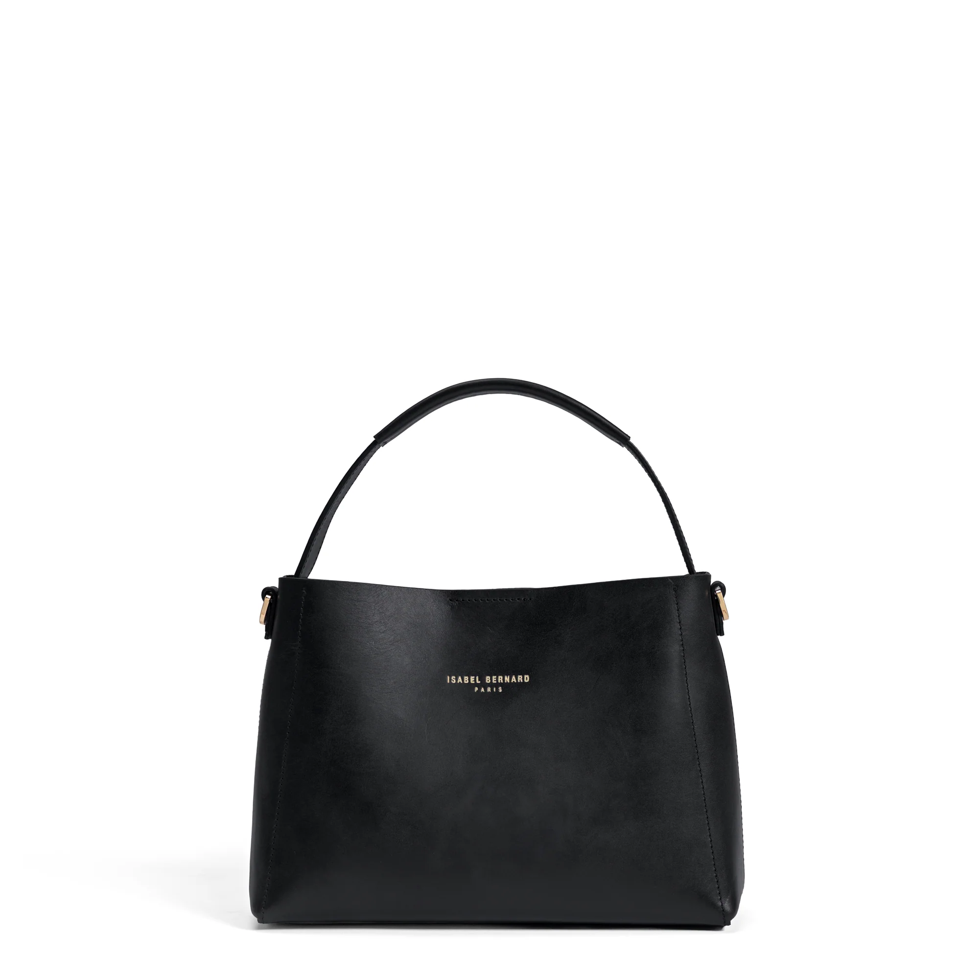 Montmartre Béatrice Midi black vegetable tanned leather handbag
