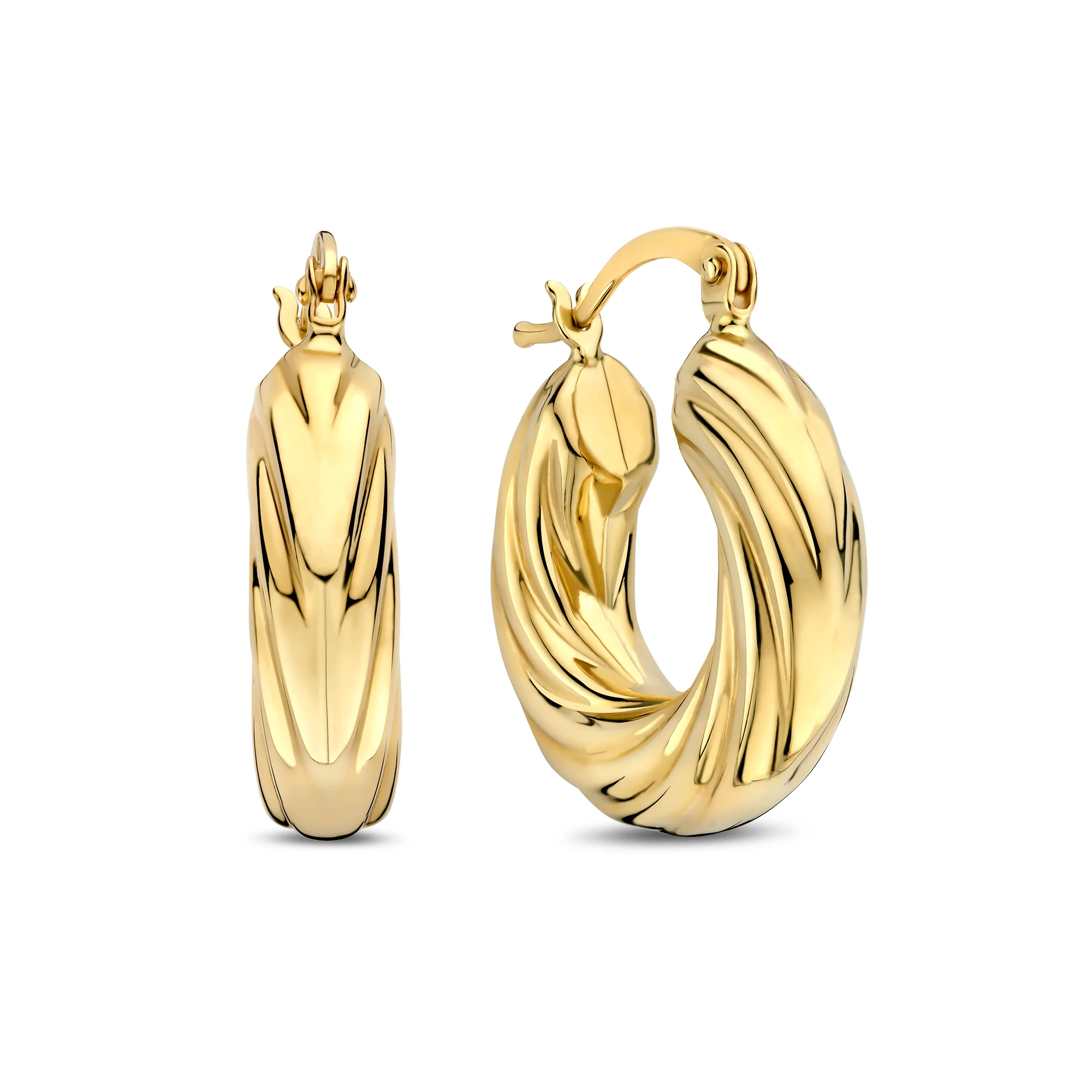 Rivoli Belle 14 karat gold hoop earrings