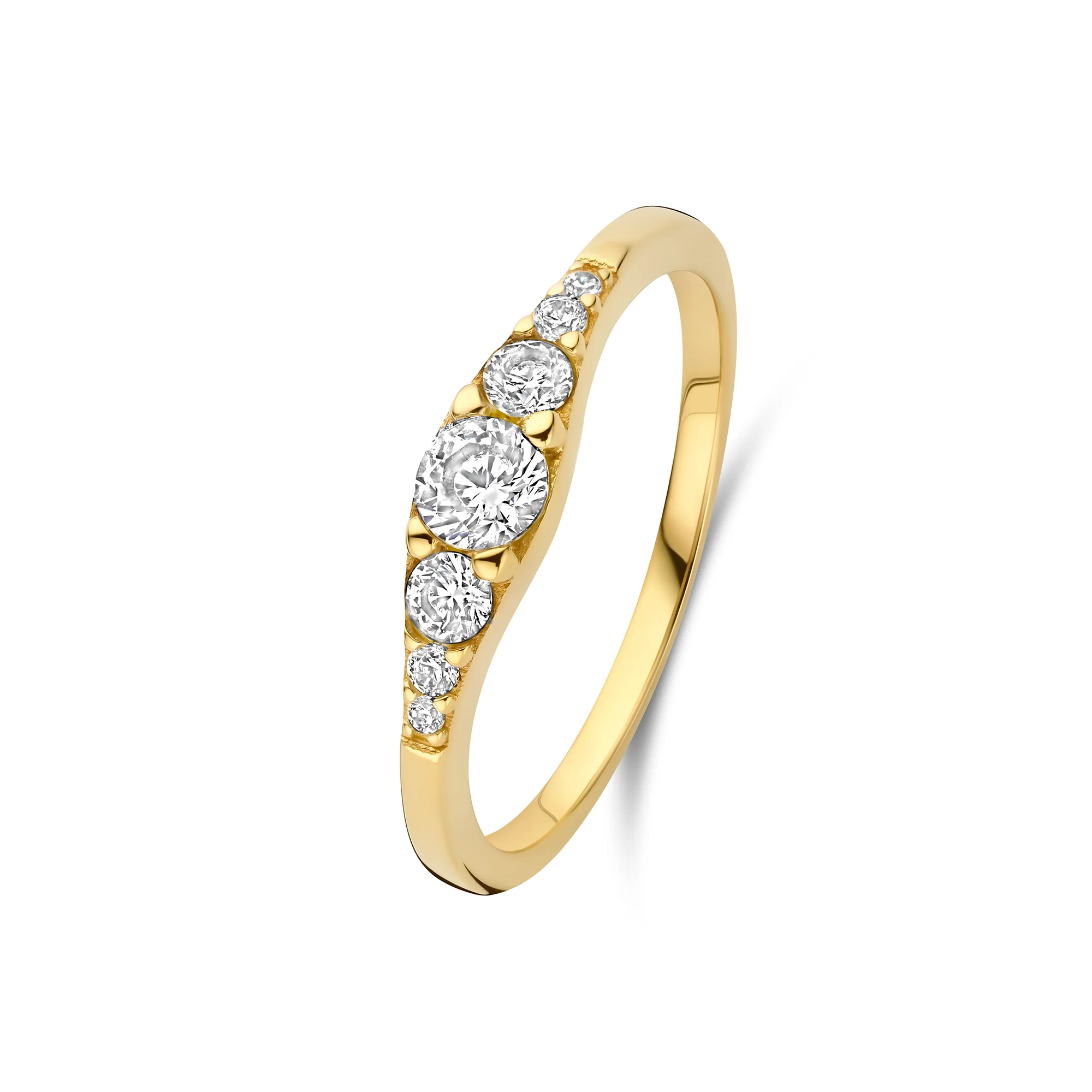 Rivoli Esme 14 Karat Gold Stacking Ring With Zirconia Stones