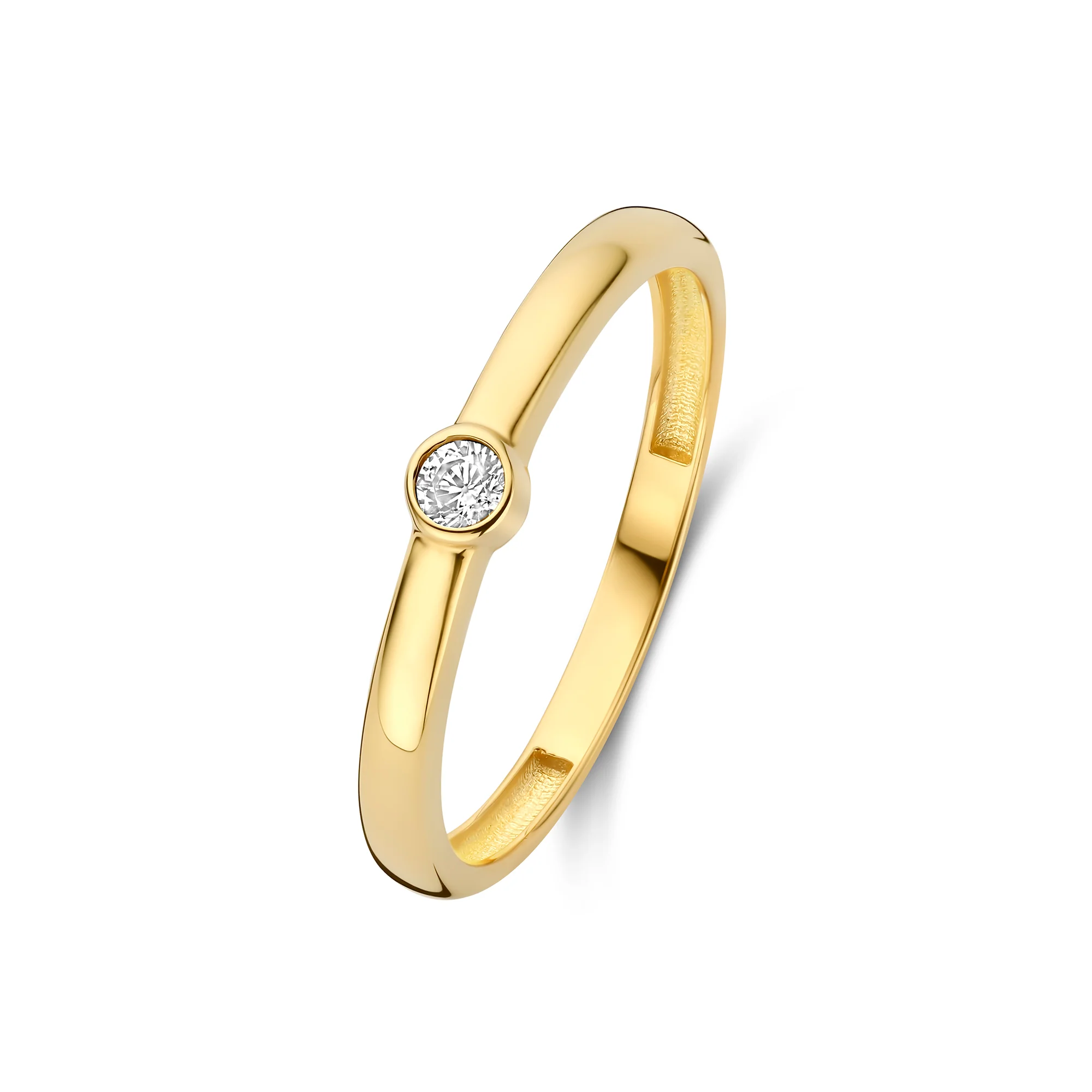 Rivoli Josie 14 Karat Gold Stacking Ring With Zirconia Stone