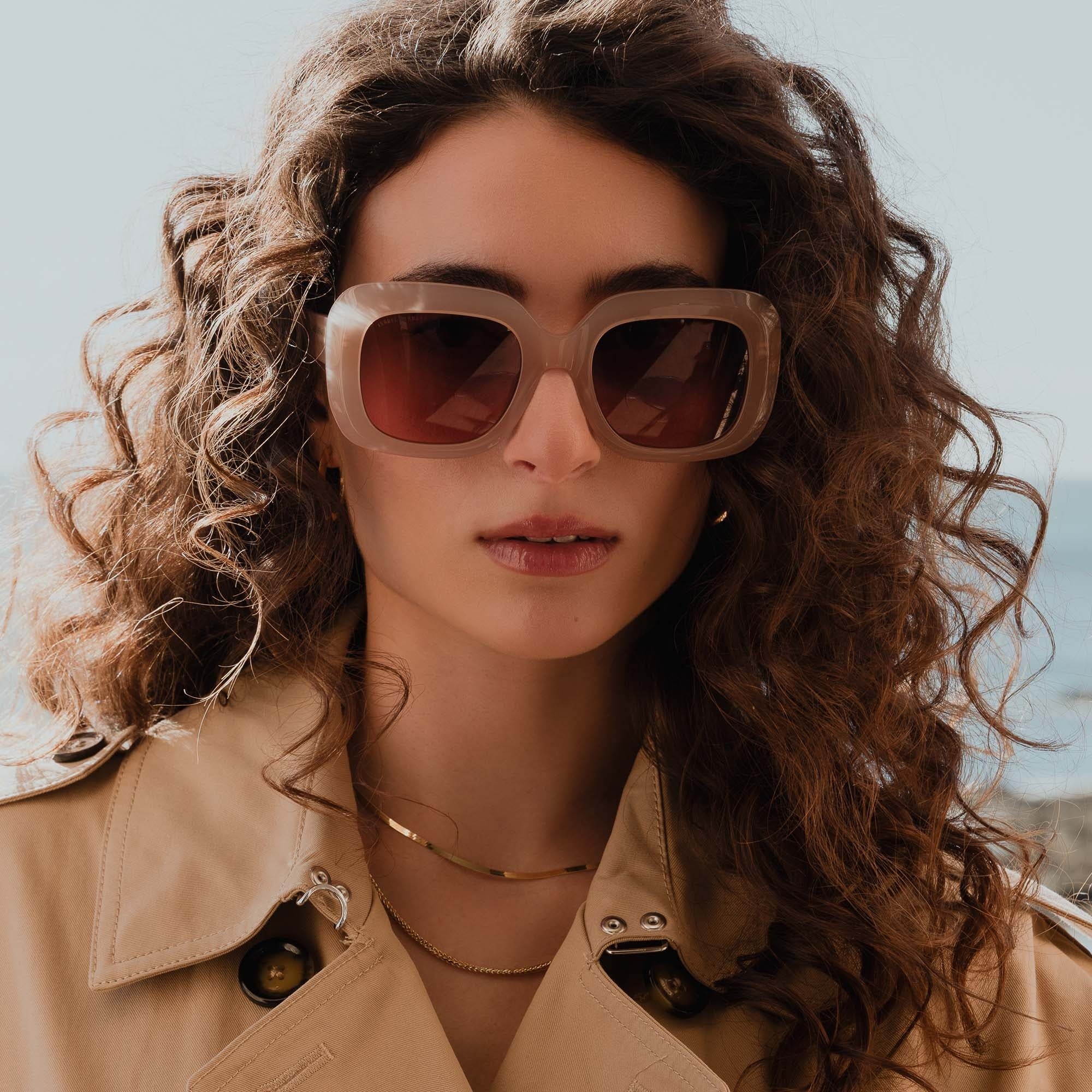La Villette Rive soft pink square sunglasses - Image 2
