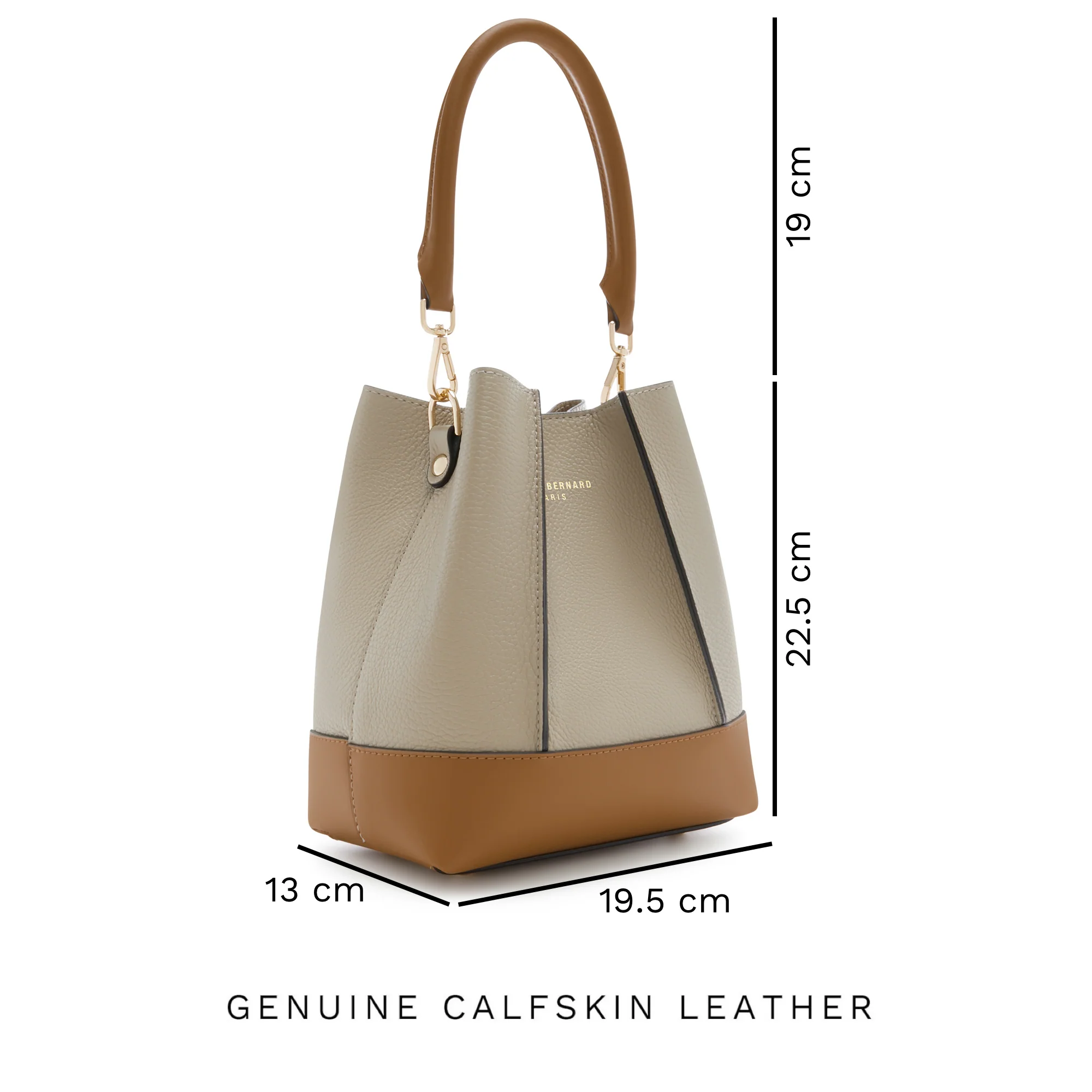 Femme Forte Minette taupe calfskin leather handbag - Image 8