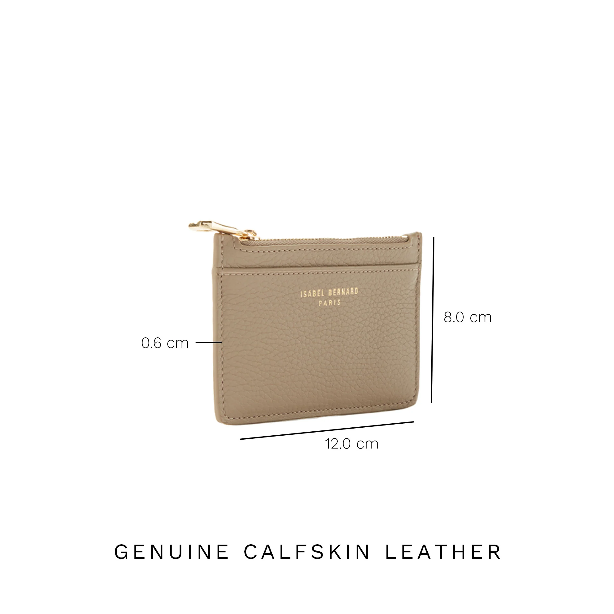 Honoré Aveline taupe calfskin leather card holder - Image 9