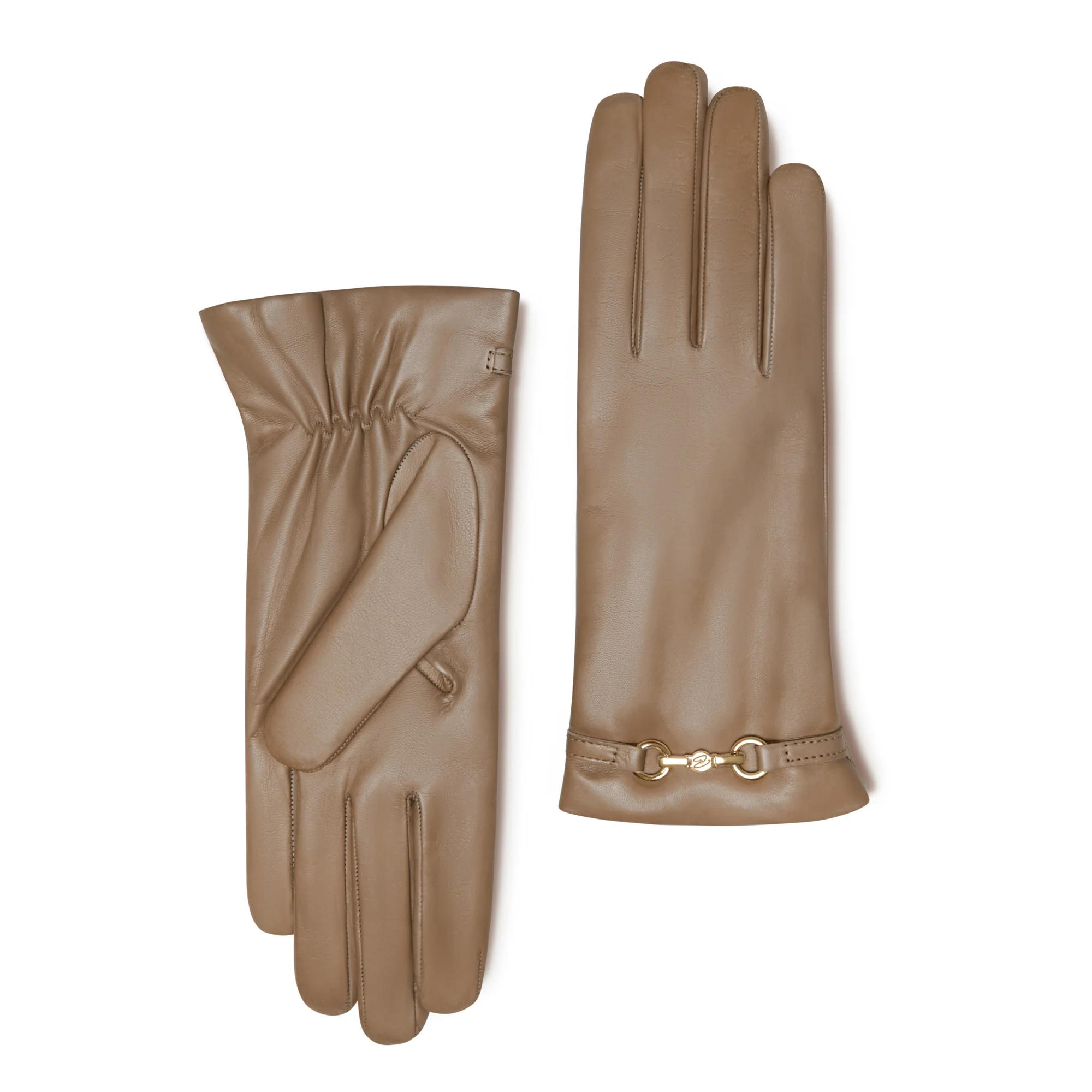 Honoré Marcelia taupe goatskin leather gloves - Image 5