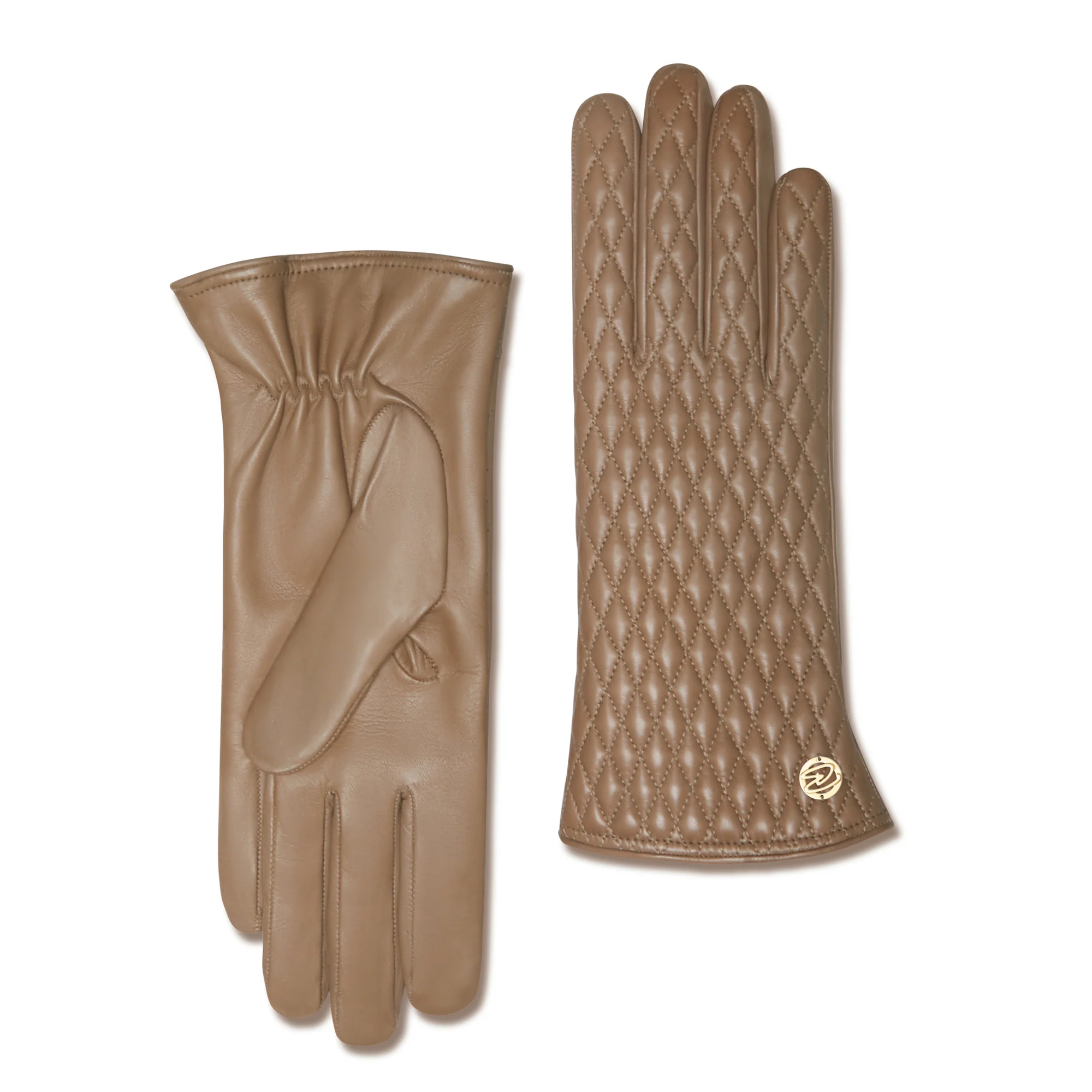 Honoré Rosette taupe goatskin leather gloves - Image 7