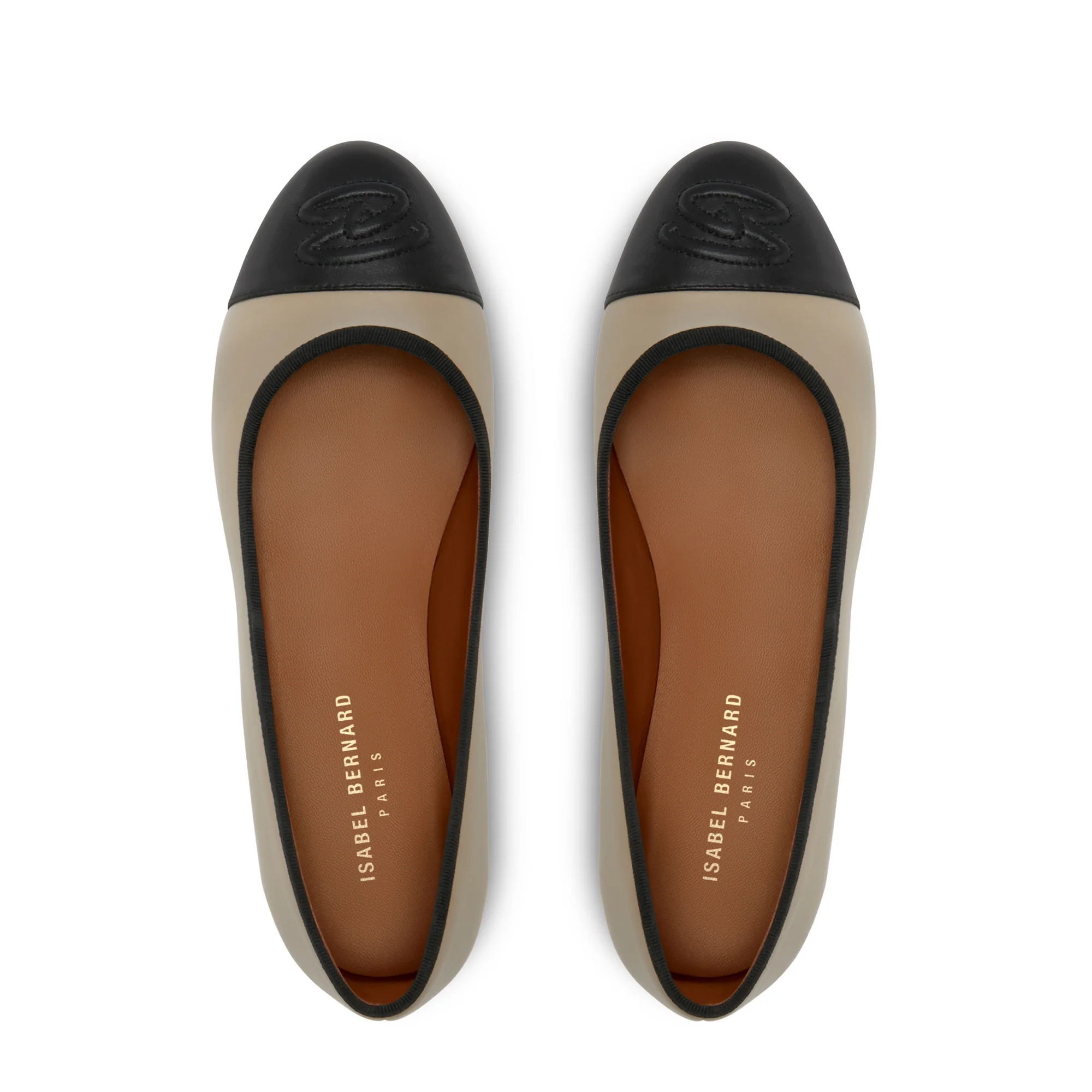 Vendôme Ynes taupe calfskin leather ballerinas - Image 6
