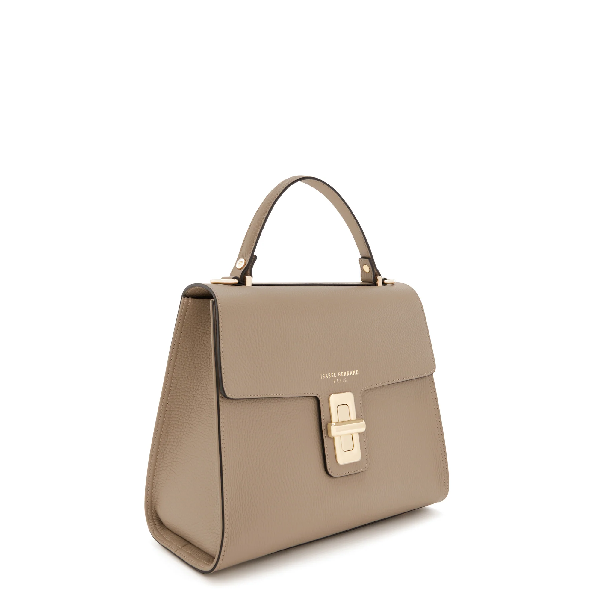 Femme Forte Simone Midi taupe leather handbag calfskin leather - Image 4