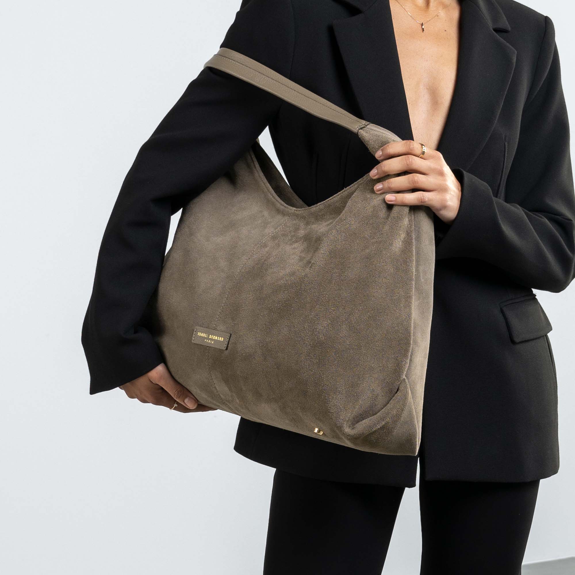 Honoré Grace taupe suede shoulder bag - Image 2