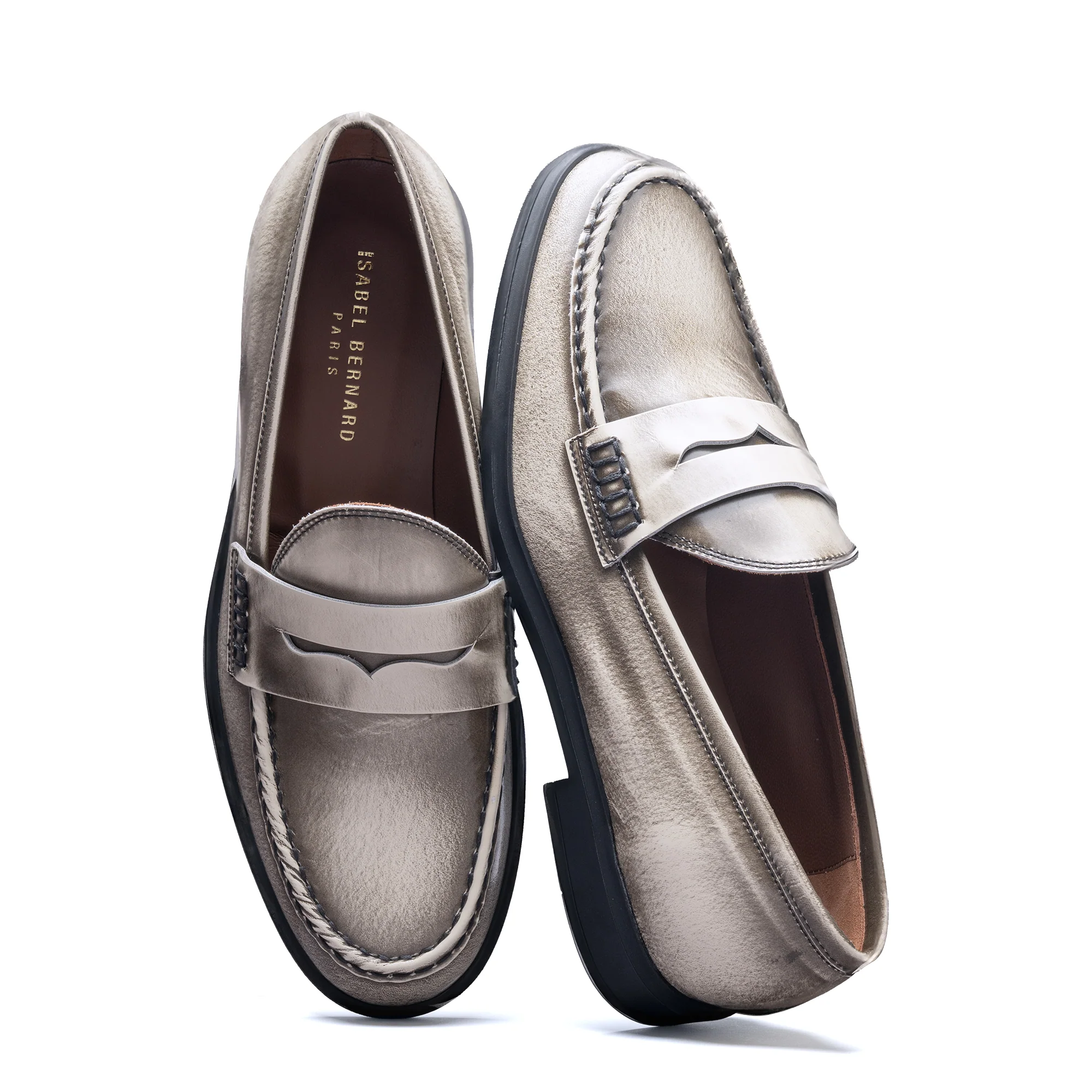 Vendôme Blandine cream spazzolato leather loafers - Image 7