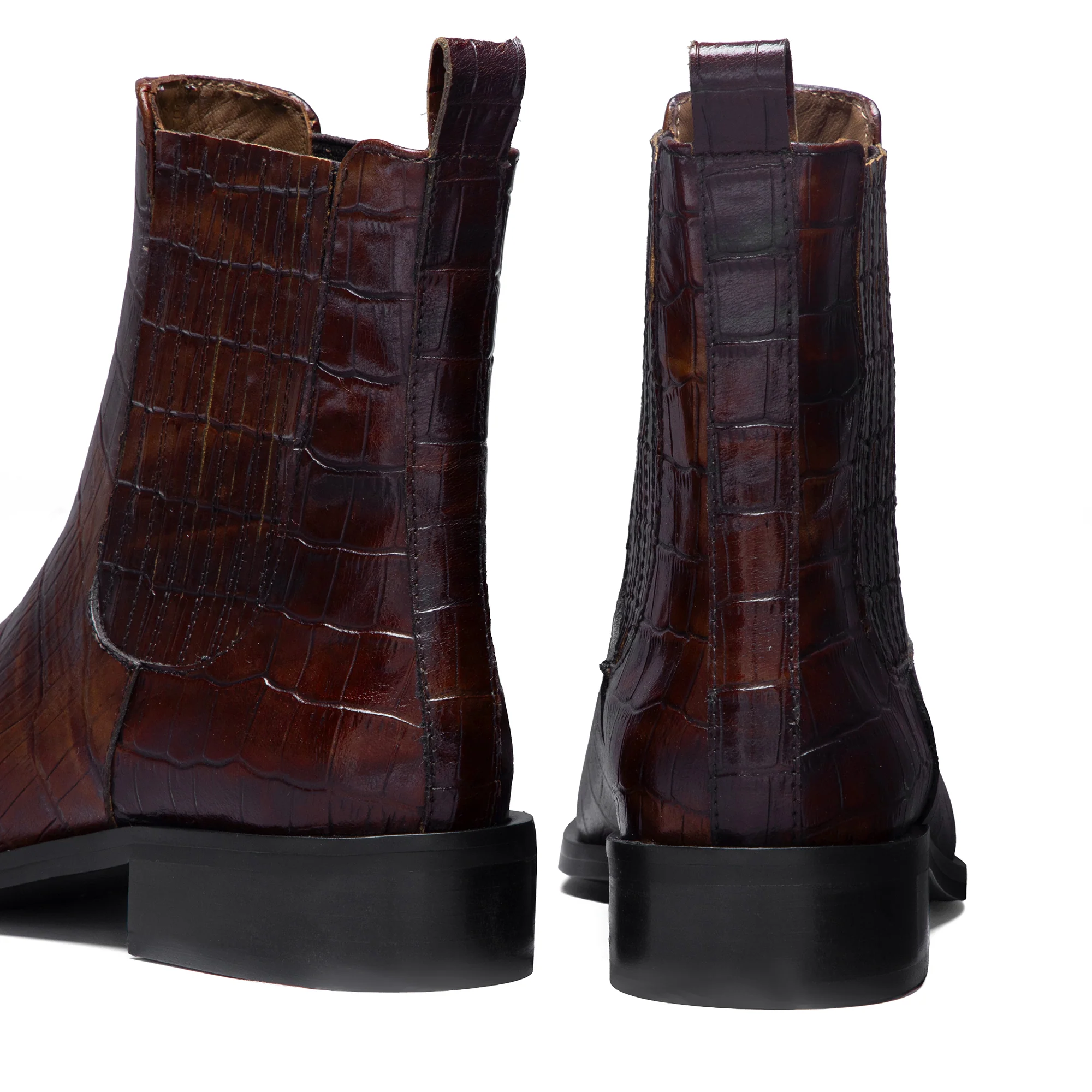 Vendôme Chey Croco Brown Calfskin Leather Chelsea Boots - Image 5